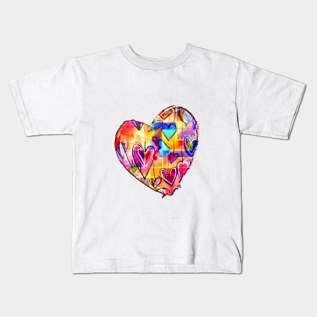 Spring Hearts Kids T-Shirt by KirstenStar 